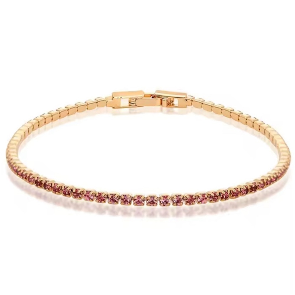4CT Pink Lab Created Diamond Tennis Bracelet 14K Gold Plated